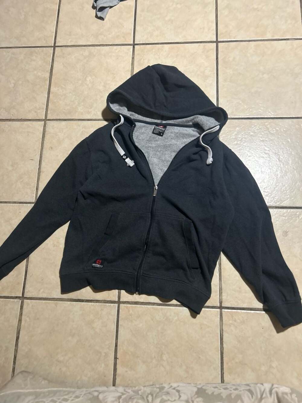 Southpole MCMXCI Men's Charcoal Gray Full-Zip Fleece Hoodie